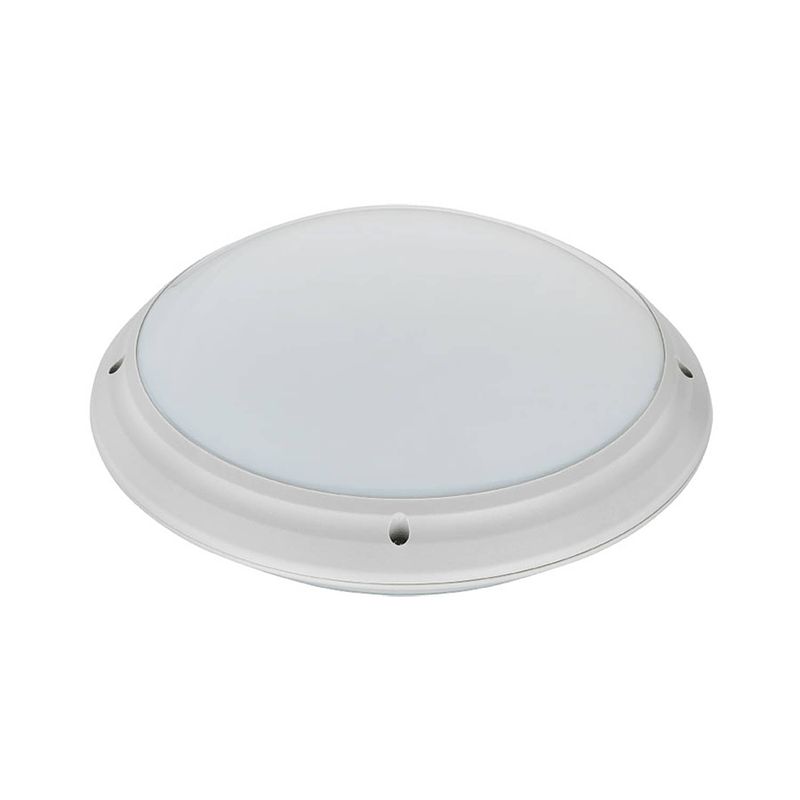 Foto van Led plafondlamp - badkamerlamp - aquin - waterdicht ip65 - e27 fitting - opbouw - rond - zilver