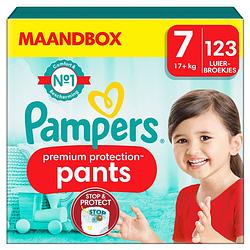 Foto van Pampers - premium protection pants - maat 7 - maandbox - 123 stuks - 17+ kg