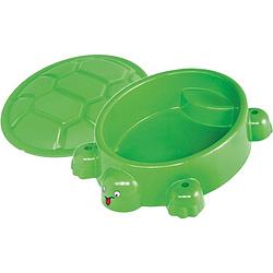 Foto van Paradiso toys zandbak met deksel schildpad 95,5 x 68 cm groen
