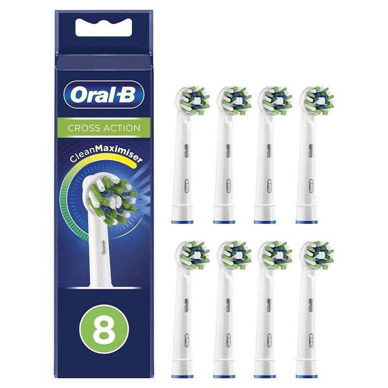 Foto van Oral-b opzetborstels crossaction wit - 8 stuks