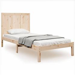 Foto van The living store houten bedframe - 205.5 x 95.5 x 31 cm - massief grenenhout - comfortabel hoofdeinde