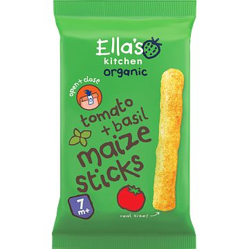 Foto van Ella'ss kitchen organic tomato + basil maize sticks 7+ maanden 16g bij jumbo