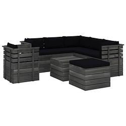 Foto van Vidaxl 8-delige loungeset met kussens pallet massief grenenhout