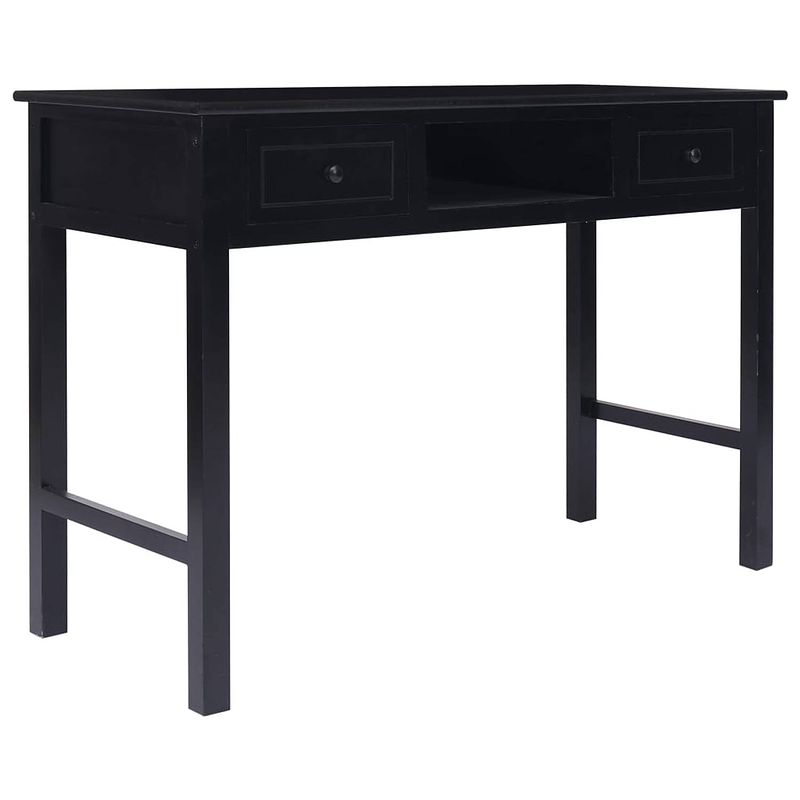 Foto van The living store klassiek houten bureau - 110 x 45 x 76 cm - zwart