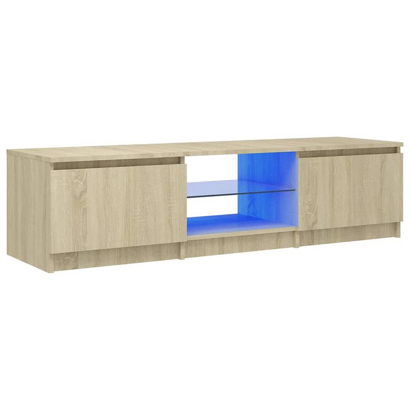 Foto van Vidaxl tv-meubel met led-verlichting 140x40x35,5 cm sonoma eikenkleur