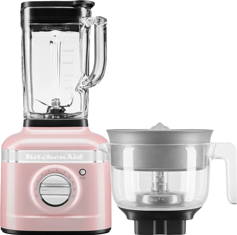 Foto van Kitchenaid artisan k400 5ksb4026esp zijderoze + citruspers opzetstuk