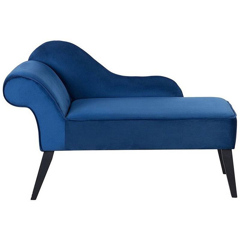 Foto van Beliani biarritz - chaise longue-blauw-fluweel