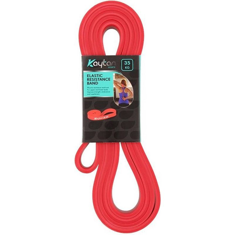 Foto van Weerstandsband 35 kg - kaytan sports weerstandsbanden - fitness elastiek - gymnastiek band - resistance band - rood