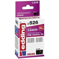 Foto van Edding cartridge vervangt canon pgi-1500xl bk compatibel single zwart edd-526 18-526