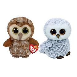 Foto van Ty - knuffel - beanie boo's - percy owl & owlette owl