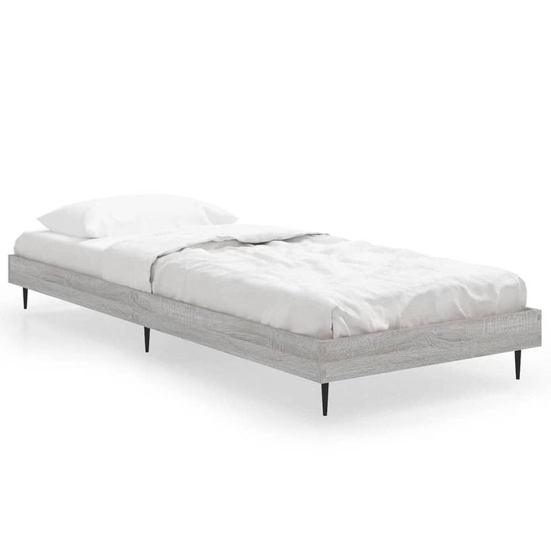 Foto van The living store bedframe - duurzaam - bedframe - afmeting- 193 x 78 x 20 cm - kleur- grijs sonoma eiken - materiaal-