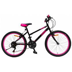 Foto van Amigo hardtail mountainbike power 26 inch 42 cm meisjes 18v v-brakes zwart/roze