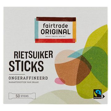 Foto van Fairtrade original rietsuiker 50 sticks 200g bij jumbo