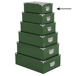 Foto van 5five opbergdoos/box - 2x - groen - l28 x b19.5 x h11 cm - stevig karton - greenbox - opbergbox