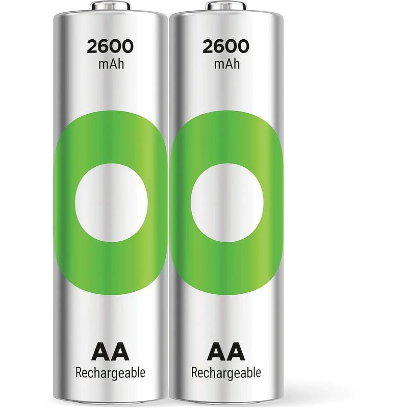 Foto van Gp recyko 2600 mah aa 1.2 v oplaadbare batterijen (2 stuks)