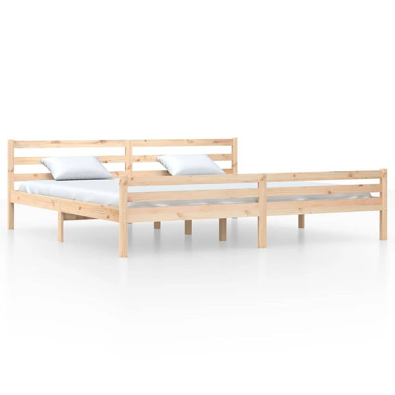 Foto van The living store houten bedframe - grenenhout - 180 x 200 cm - stabiel en comfortabel