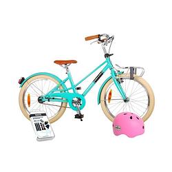 Foto van Volare kinderfiets melody - 20 inch - turquoise - met fietshelm en accessoires