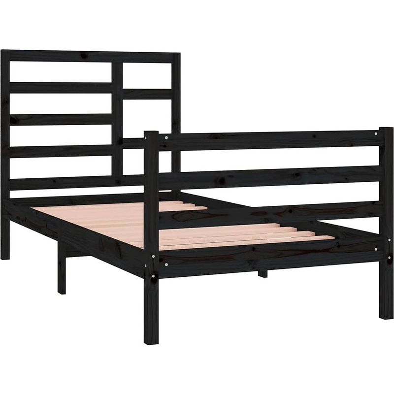 Foto van The living store bedframe houten grenen eenpersoons - 195.5 x 96 x 104 cm - stabiel en decoratief