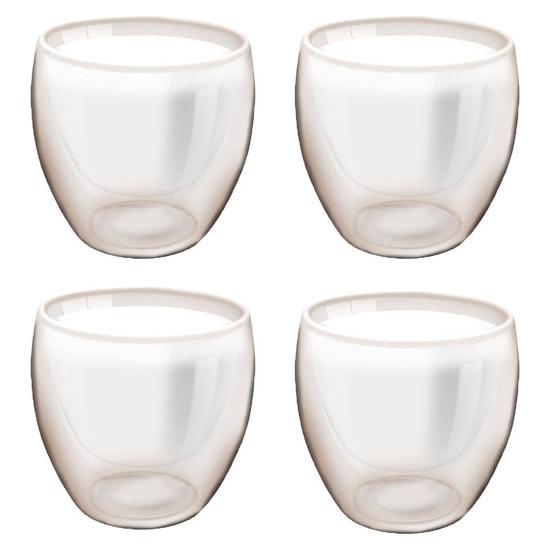 Foto van Haushaltshelden koffieglazen/theeglazen dubbelwandig - set 4x - lungo glazen - 200 ml - koffie- en theeglazen