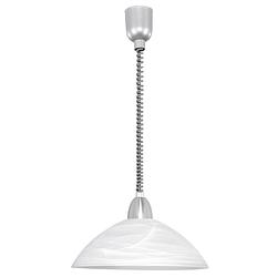 Foto van Eglo lord 2 - hanglamp - 1 lichts - ø360mm. - zilver, nikkel-mat - wit