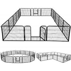 Foto van Maxxpet hondenren - puppyren met 16 kennelpanelen staal 80x100cm