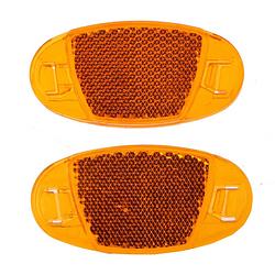 Foto van Dunlop spaakreflectoren 7 cm oranje 2 stuks