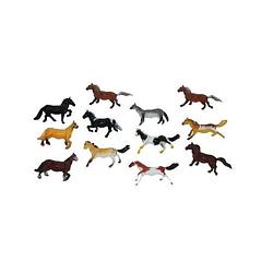 Foto van Setje van 15x stuks plastic paardjes van 6 cm - speelfigurenset