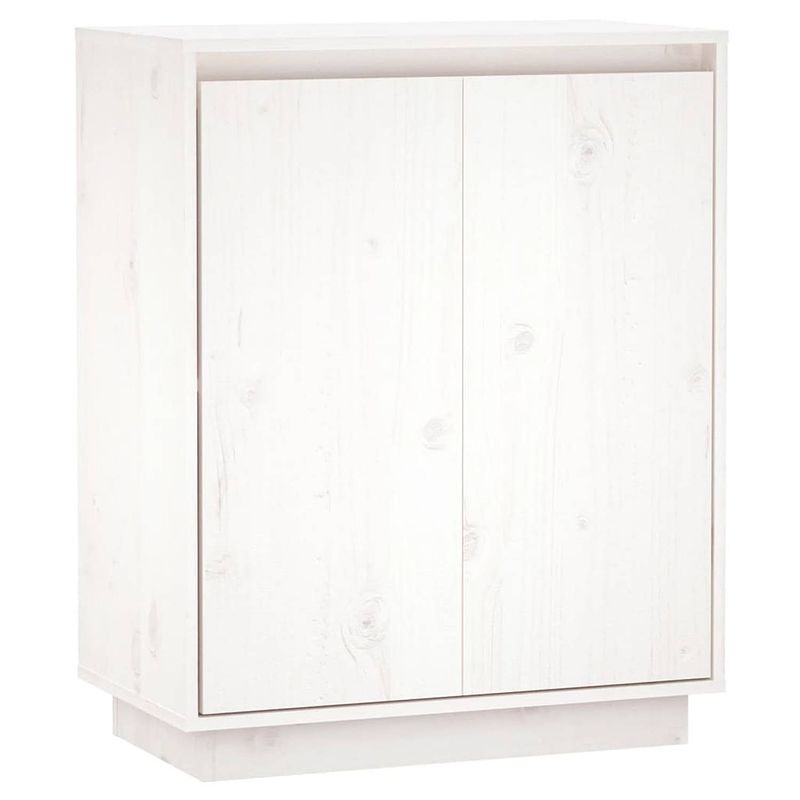 Foto van Vidaxl dressoir 60x34x75 cm massief grenenhout wit