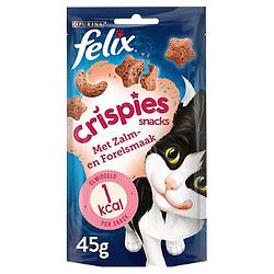 Foto van Felix® crispies met zalm & forelsmaak kattensnacks 45g bij jumbo