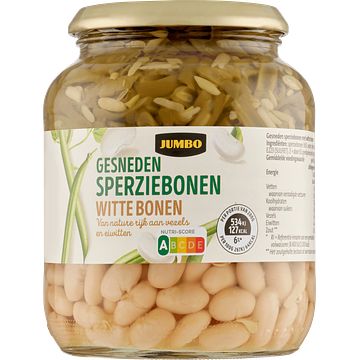 Foto van Jumbo sperziebonen witte bonen 680g