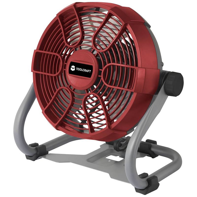 Foto van Toolcraft tafelventilator 26 w (ø x h) 275 mm x 350 mm rood-grijs