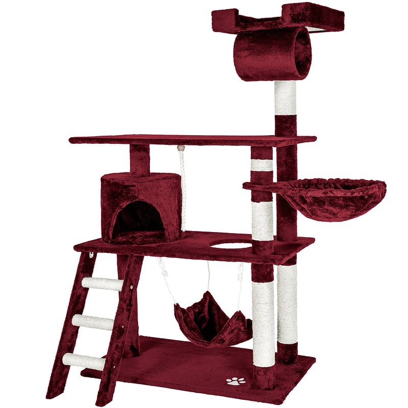 Foto van Tectake - katten kitten krabpaal 141cm bordeaux 401856