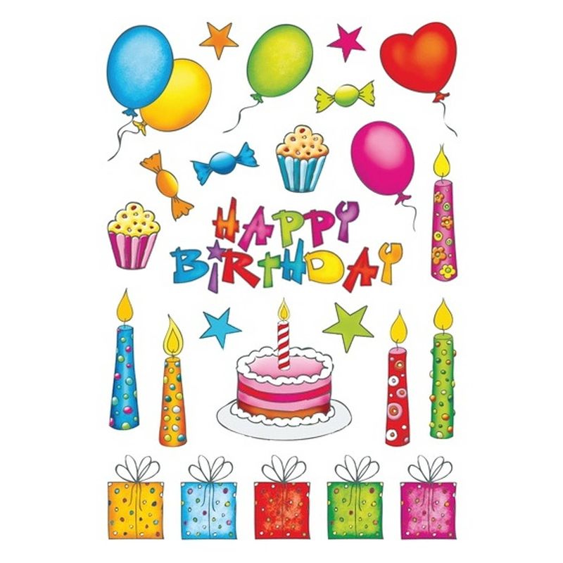 Foto van Haza original stickers happy birthday 50 stuks multicolor