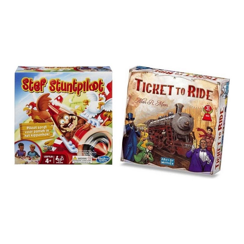 Foto van Spellenbundel - 2 stuks - stef stuntpiloot & ticket to ride usa