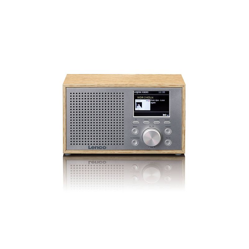 Foto van Compacte en stijlvolle dab+/fm radio met bluetooth® en houten behuizing lenco hout