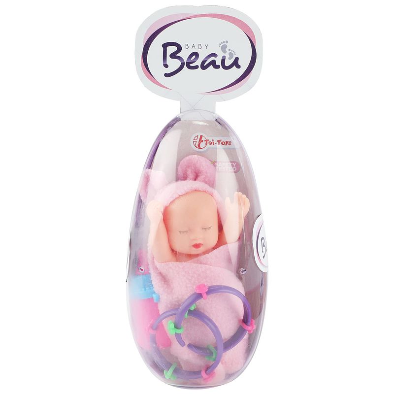 Foto van Toi-toys babypop egg meisjes 13 cm roze