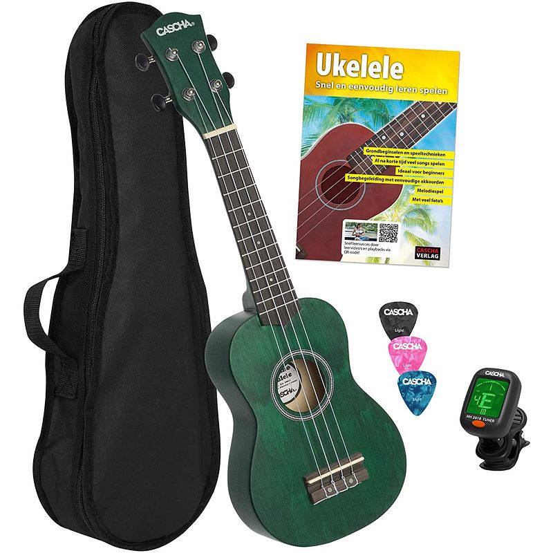 Foto van Cascha hh 3972 nl sopraan ukelele set groen (nederlands)