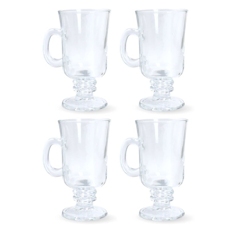 Foto van Orange85 irish coffee glazen - latte macchiato - 2 stuks - 230ml - 14cm groot - koffiekopjes - met oor