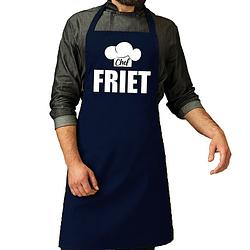 Foto van Schort chef friet navy voor heren - feestschorten