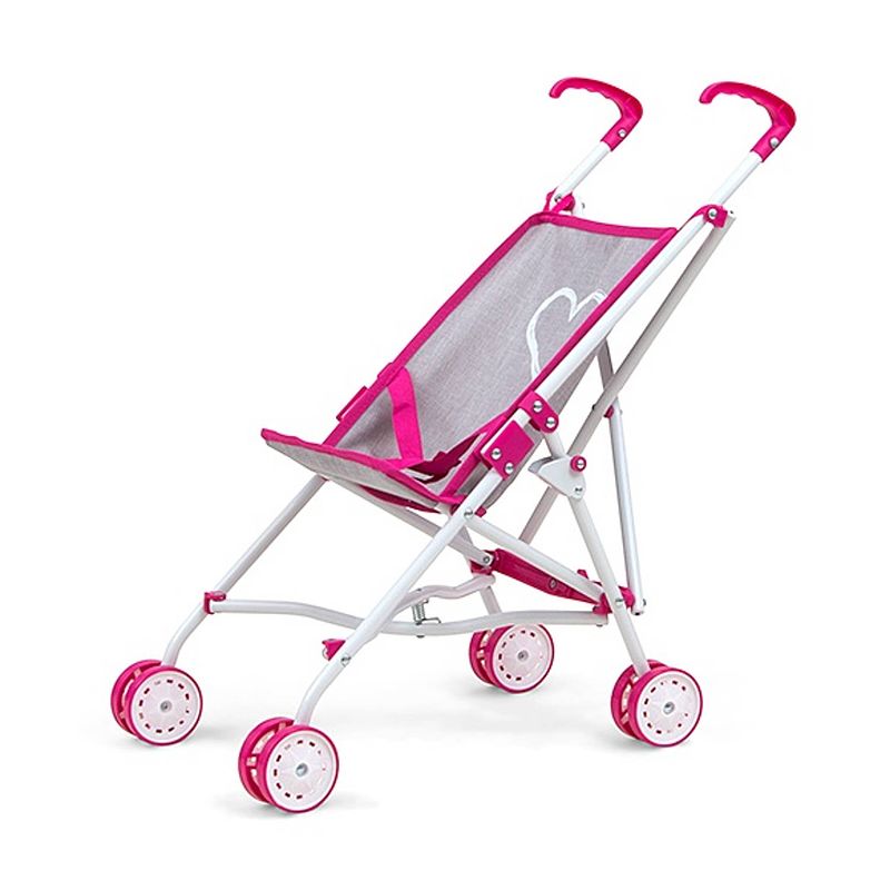 Foto van Milly mally poppenwagen julia prestige 54 cm roze/grijs