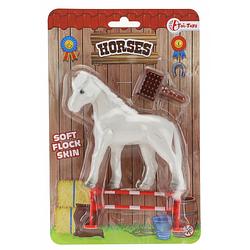 Foto van Toi-toys paardje met accessoires wit 10 cm