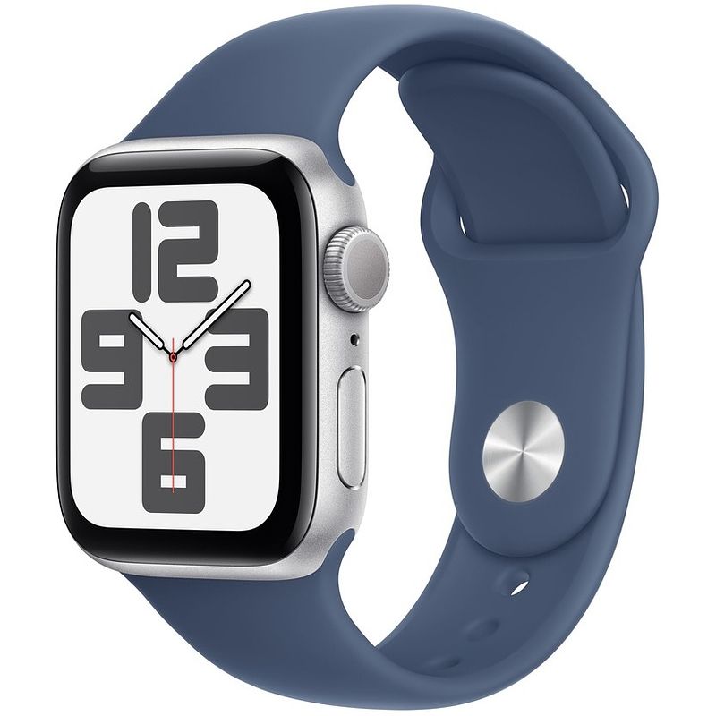 Foto van Apple watch se gps 40mm aluminium case met denim sport band - s/m smartwatch zilver