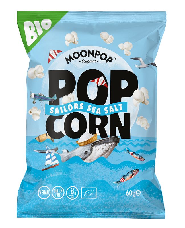 Foto van Moonpop sailors sea salt popcorn