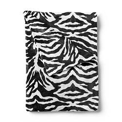 Foto van Zo home flanel fleece plaid zebra - black - 140x200cm