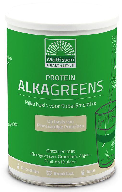 Foto van Mattisson healthstyle alkagreens proteïne poeder