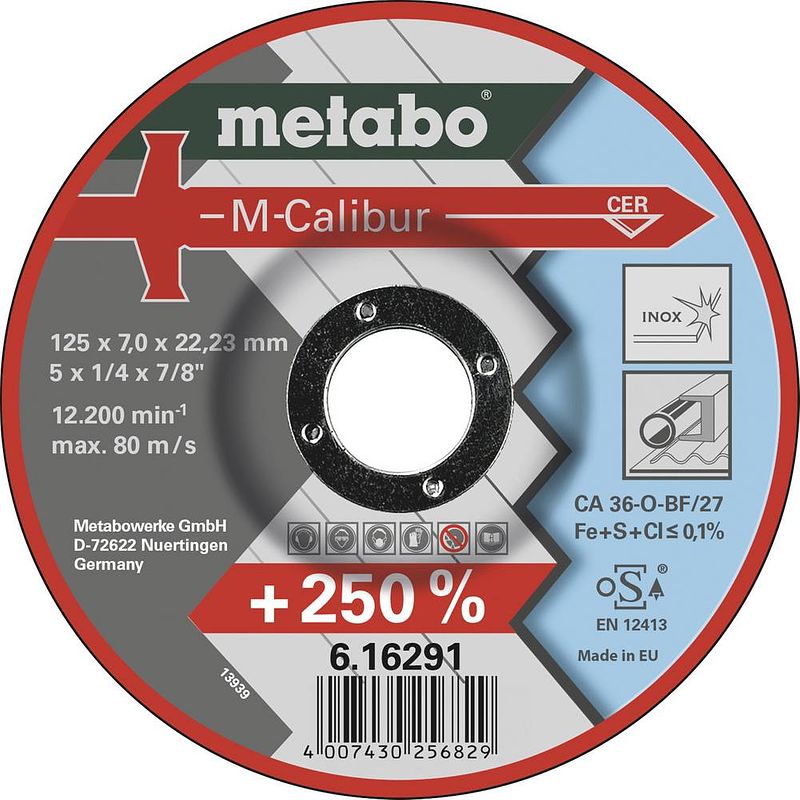 Foto van Metabo m-calibur 616291000 doorslijpschijf gebogen 25-delig 125 mm 22.23 mm 25 stuk(s)