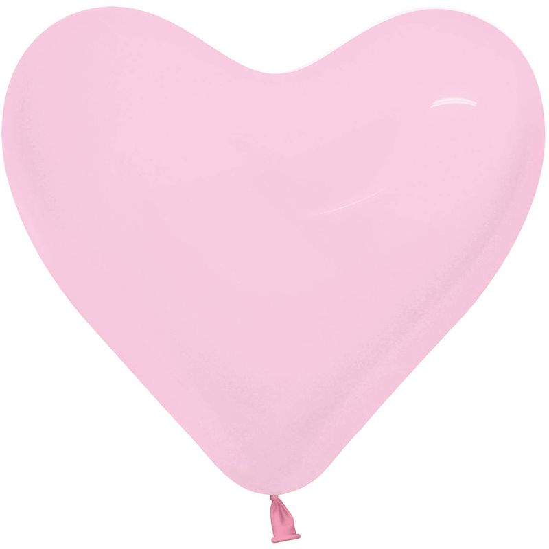 Foto van Tib hart-ballonnen 25 cm latex roze 12 stuks