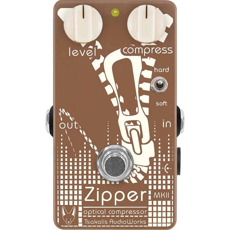 Foto van Tsakalis audioworks zipper mkii optische compressor effectpedaal