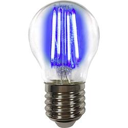 Foto van Lightme lm85315 led-lamp energielabel g (a - g) e27 kogel 4 w blauw (ø x l) 45 mm x 77 mm filament / retro-led 1 stuk(s)