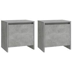 Foto van The living store nachtkastjes - elegant - set - 45 x 34 x 44.5 cm - betongrijs